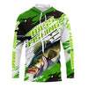 Maxcorners Custom Largemouth Bass Fishing Jerseys, Bass Long Sleeve Tournament Fishing Shirts | Green Camo LM0201