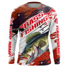 Maxcorners Custom Largemouth Bass Fishing Jerseys, Bass Long Sleeve Tournament Fishing Shirts | Red Camo LM0201