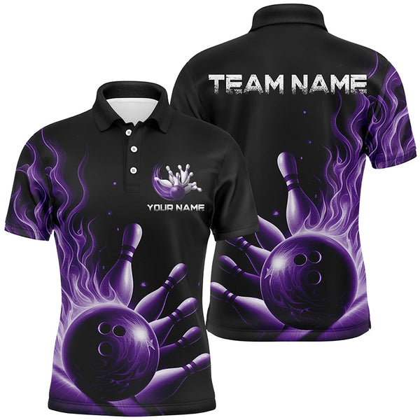 Maxcorners Red Flame Bowling Customized Name And Team Name 3D Shirt