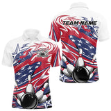 Maxcorners Patriotic Bowling Polo Shirts Us Flag Bowling League Shirt Bowler Outfit