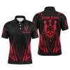 Maxcorners Custom Bowling Shirts For Men And Women, Skull Bowling Team Shirts Bowling Pin | Red