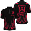 Maxcorners Custom Bowling Shirts For Men And Women, Skull Bowling Team Shirts Bowling Pin | Red