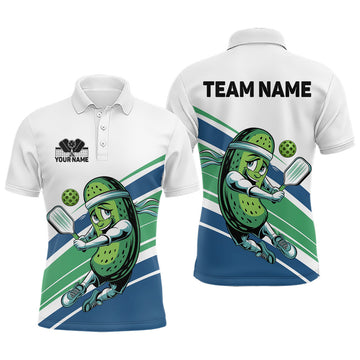 Maxxcorners Custom Funny Pickles Play Pickleball Polo Shirts For Men, Pickleball Team Shirt MT0307