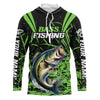 Maxcorners Customized Bass Fishing Long Sleeve Tournament Shirts, Bass Fishing Gifts For Fisherman | Green LM0201