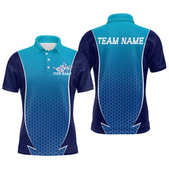 Maxxcorners Custom Blue Bowling Team Polo Shirts For Men, Blue Bowling Jerseys Team Uniform MT0307