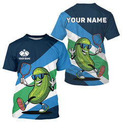 Maxxcorners Custom Funny Pickleball Polo Shirts For Men, Cool Pickles Playing Pickleball Humorous Shirt MT0307