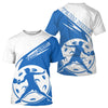 Maxcorners Custom White And Blue Pickleball Jersey, Pickleballer Pickleball Player Polo Shirt For Men LM2206