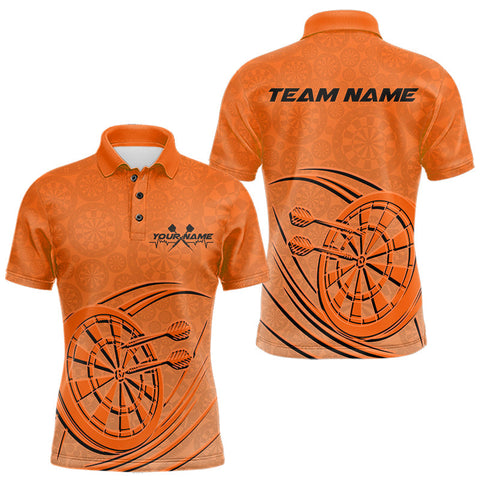 Maxcorners Custom Orange Darts Polo Shirts For Men, Orange Dartboard Dart Team Jerseys For Players TU1208