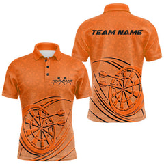 Maxcorners Custom Orange Darts Polo Shirts For Men, Orange Dartboard Dart Team Jerseys For Players TU1208