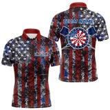 Maxcorners Custom US Flag Camo Patriotic Dart Polo Shirts For Men, Dart Jersey Dart Team Uniform TU1908