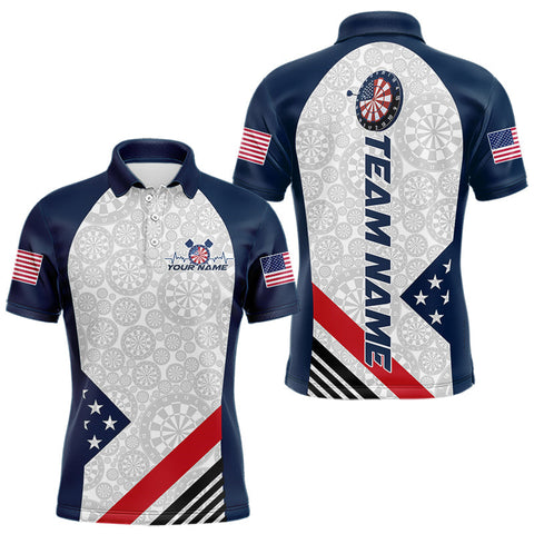 Maxcorners Custom Patriotic Dart Jerseys For Players, US Flag Dart Team Polo Shirts For Men TU1908