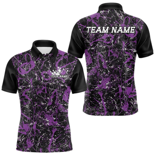 Maxcorners Red Custom Multi Color Splatter Camo Bowling League Team Shirts For Men, Women And Kid, Bowling Tournament Outfit