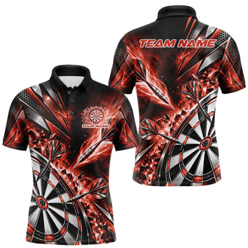 Maxcorners Custom Orange Ice Crystal Dart Men Polo Shirt, Dart Team Jersey Matching Outfit