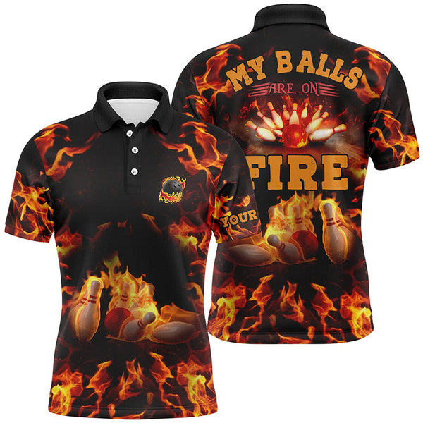 Maxcorners Purple Flame Bowling Customized Name And Team Name 3D Shirt