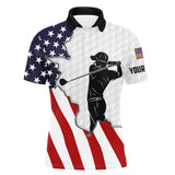 Maxcorner Customized Name American Flag Patriotic Golf 3D Polo Shirt