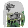 Maxcorners Largemouth Bass Fishing Customize Name 3D All Over Printed Hoodie