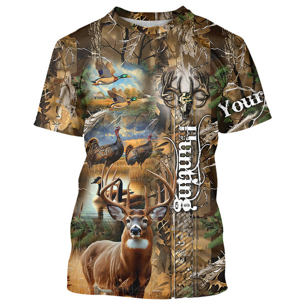 Maxcorners Deer Hunting Camo Customize Name 3D All Over Printed Shirts Personalized gift For Hunting Lover LM2608