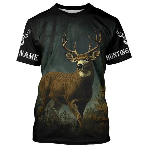 Maxcorners Deer Hunting Customize Name 3D All Over Printed Shirts, personalized Deer hunting apparel  LM2608
