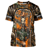 Maxcorners Deer Hunting orange camo Custom Name 3D All over print shirts, personalized deer hunting apparel LM2608