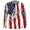 Maxcorners Sturgeon fishing American Flag Fish hook Custom Long sleeve, Long Sleeve Hooded LM0501