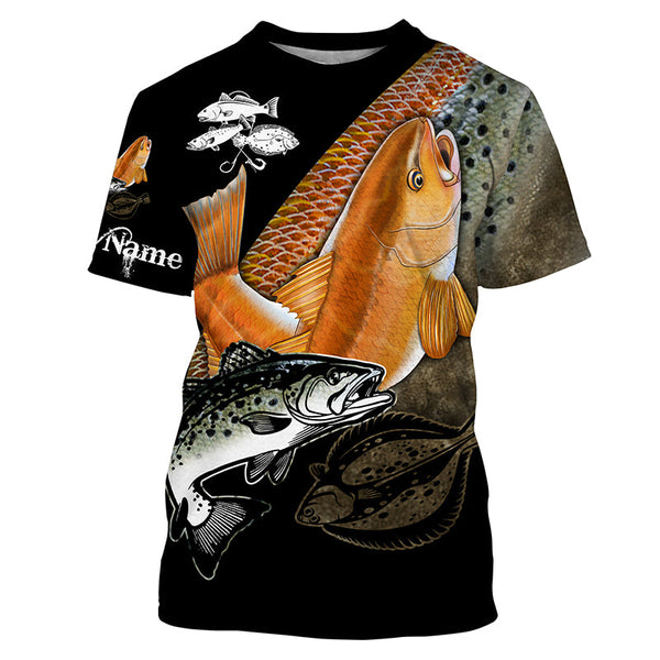 Maxcorners Texas Slam Fishing Redfish Customize Name 3D Shirts