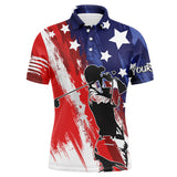 Maxcorner Customized Name American Flag Golf 3D Polo Shirt