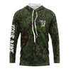 Maxcorners Custom Bass Fishing Jerseys, Personalized Bass fishing green camouflage fishing Long sleeve shirts LM0201