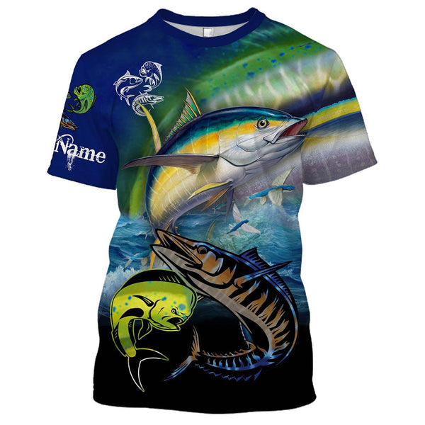 Maxcorners Mahi-mahi, Wahoo, Tuna Customize Name 3D Shirts