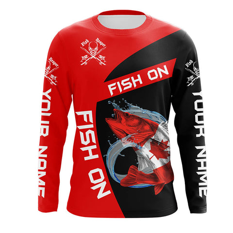 MaxCorners Walleye Fishing Canadian Flag Patriotic  Customized Name 3D Long Sleeve Shirt