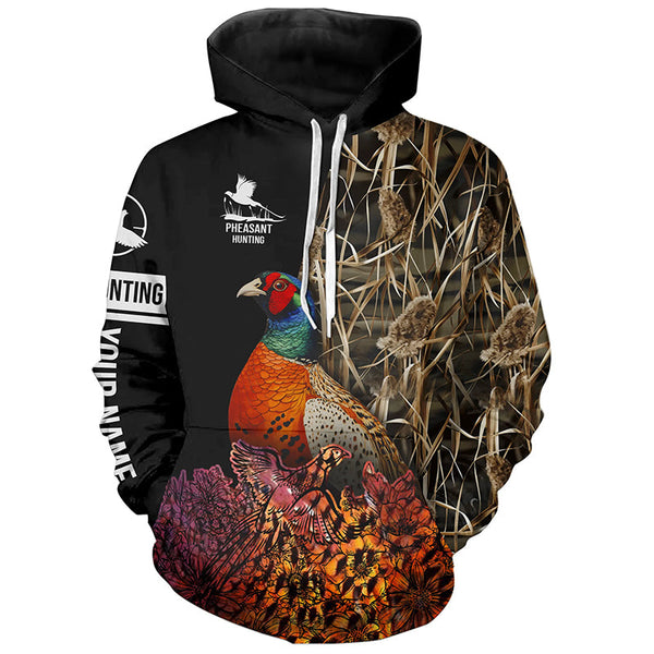 Maxcorners Pheasant Hunting Camo Customize Name 3D All Over Printed Shirts Personalized Hunting gifts LM2608