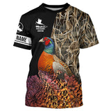 Maxcorners Pheasant Hunting Camo Customize Name 3D All Over Printed Shirts Personalized Hunting gifts LM2608