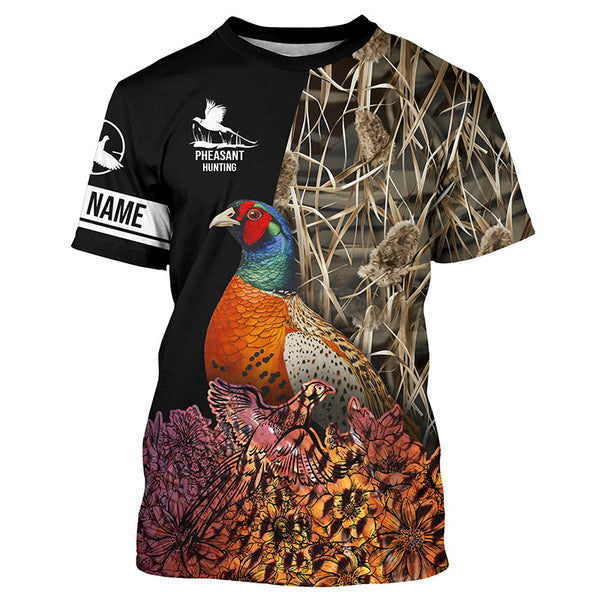 Maxcorners Pheasant Hunting Camo Customize Name 3D All Over Printed Shirts Personalized Hunting gifts LM2608