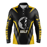 Maxcorner Customized Name Black Golf 3D Polo Shirt