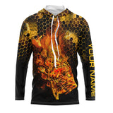 Maxcorners Flaming Fire Fishing Customize Name 3D Shirt