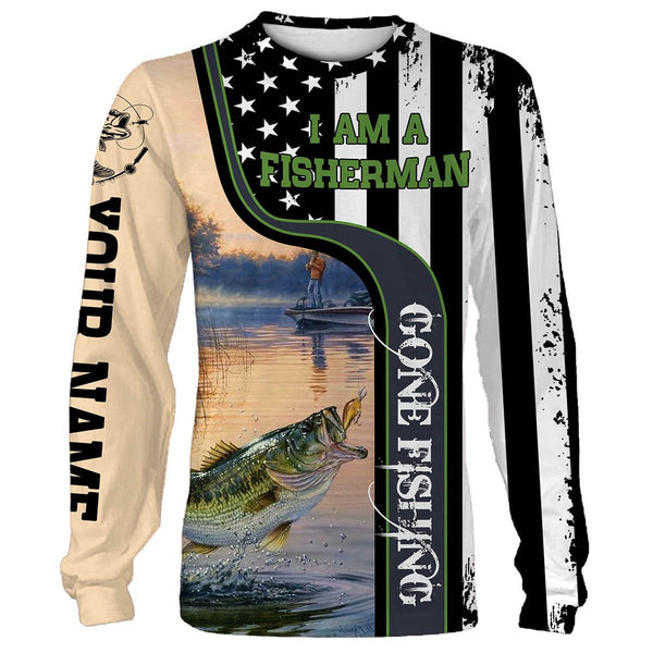 Maxcorners I Am A Fisherman Largemouth Bass Fishing Customize Name 3D Shirts