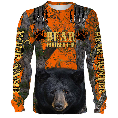 Maxcorners Black Bear Hunting Customize Name 3D Shirts