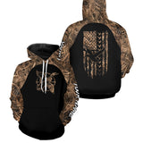 Maxcorners Duck hunting Waterfowl Camo American flag Custom 3D All Over Printed Shirts Personalized Hunting gift LM2608