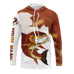 Maxcorners Angry Redfish Fishing Customize Name 3D Shirt