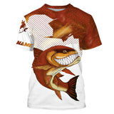 Maxcorners Angry Redfish Fishing Customize Name 3D Shirt