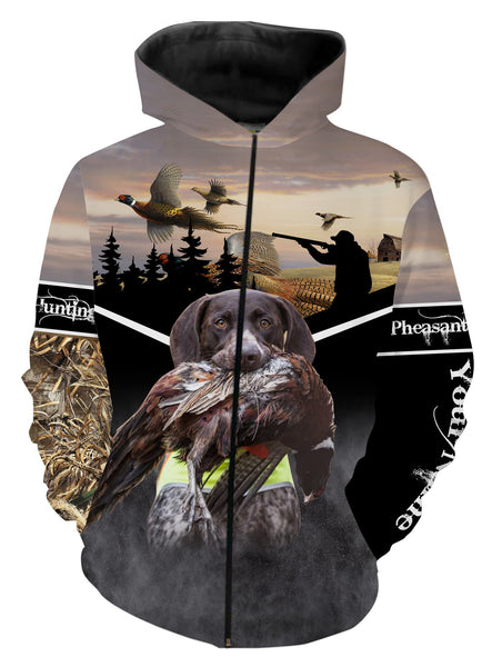 Maxcorners Pheasant Hunting Customize Name 3D Shirts