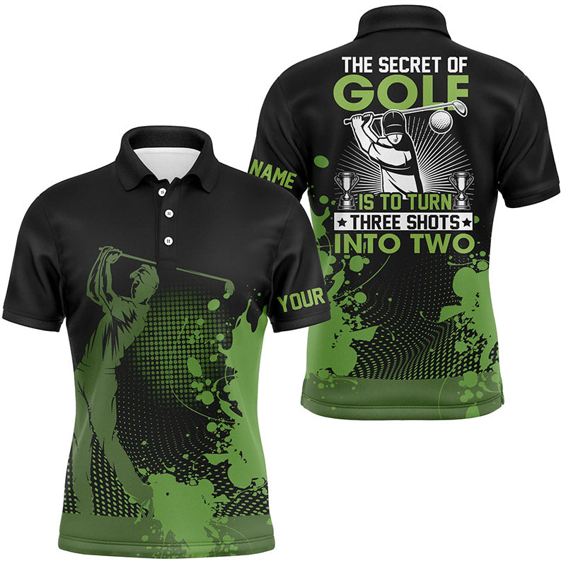 Maxcorner Customized Name Green And Black Funny Golf 3D Polo Shirt ...