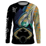 Maxcorners Sailfish saltwater fishing Customize Name UV protection quick dry UPF 30+ long sleeves fishing shirts,gifts for fishing lover LM2408