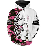 Maxcorners Deer hunting tattoos pink camo custom name all over print hunting Shirts - Hunting gifts LM2608