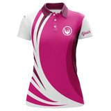Maxcorners Mens polo golf shirts custom name pink and white golf shirt, team golf shirts mens