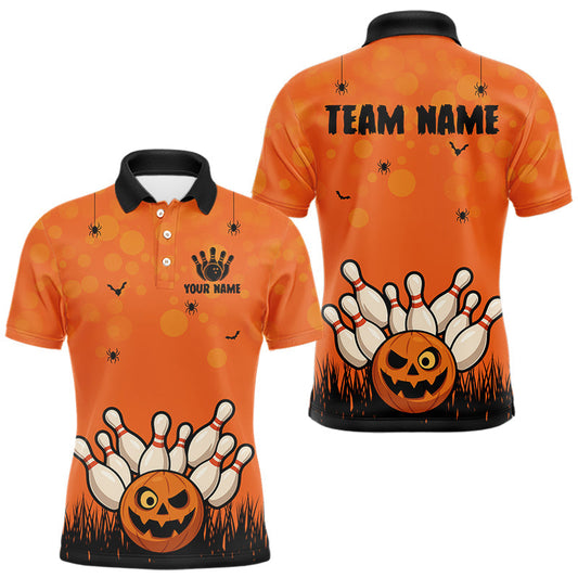 Maxcorners Blue flame lightning thunder Bowling polo, quarter zip shirts for men custom Bowling team jerseys LM1903