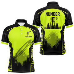 Maxcorners Black and Green camo Disc Golf Shirts custom name and number team disc golf outfits LM0412