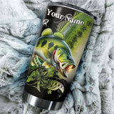 MaxcornersLargemouth Bass Fishing Skin Stainless Steel Fishing Tumbler Customize Name