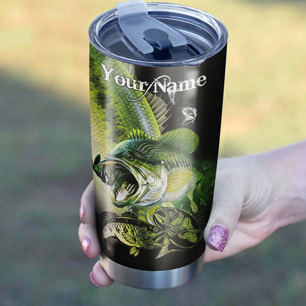 Maxcorners Largemouth Bass Fishing Tumbler Customize Name