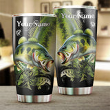 MaxcornersLargemouth Bass Fishing Skin Stainless Steel Fishing Tumbler Customize Name