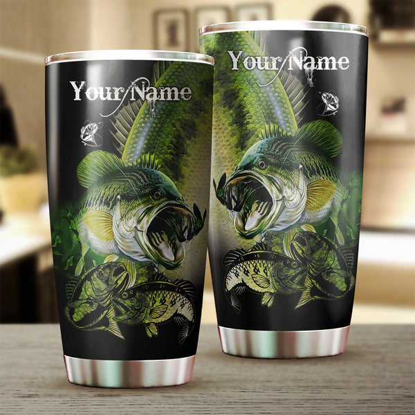 Maxcorners Largemouth Bass Fishing Tumbler Customize Name